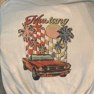 Mustang Graphic Tee with Red Car Design